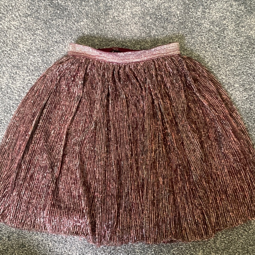 Girls sliver shimmery purple skirt. Size XS or 4-5. Brand social edition.
